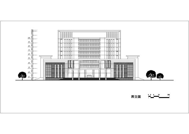 某地图书馆CAD建筑设计图纸全套-图二