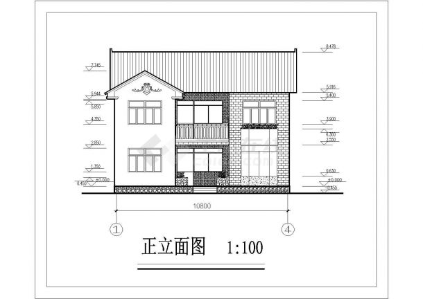 某小型别墅建筑设计方案图（共7张）-图一