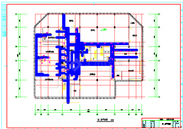 某地15层工业商场酒店给排水CAD平面设计图纸-图二