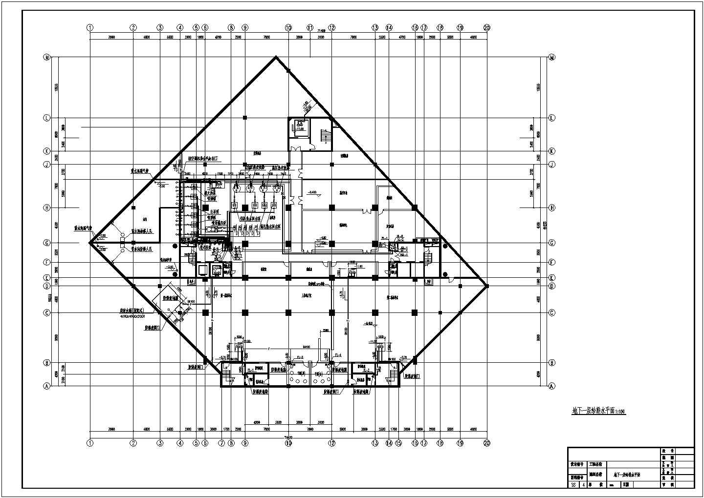 某地20层商务大厦自动喷洒及气体管给排水CAD设计图