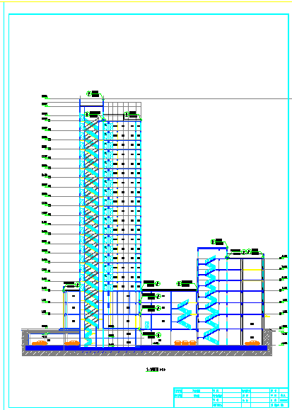 某地33层综合楼给排水cad施工设计图-图一