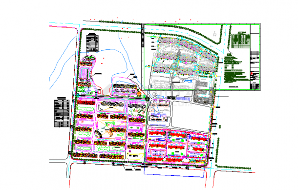 某地安置房小区给排水CAD总平面设计布置图-图一