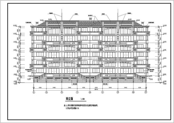 某小区六层复式住宅楼建筑设计方案图-图二