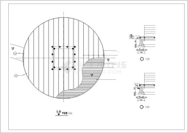某经典木亭建筑详细施工CAD图纸-图二