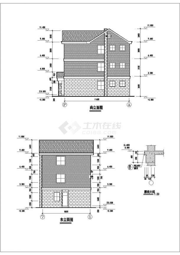 三层282平方米私人住宅建筑施工图-图二