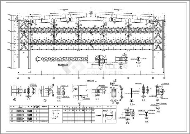 某货运楼轻钢桁架结构设计施工图纸-图二