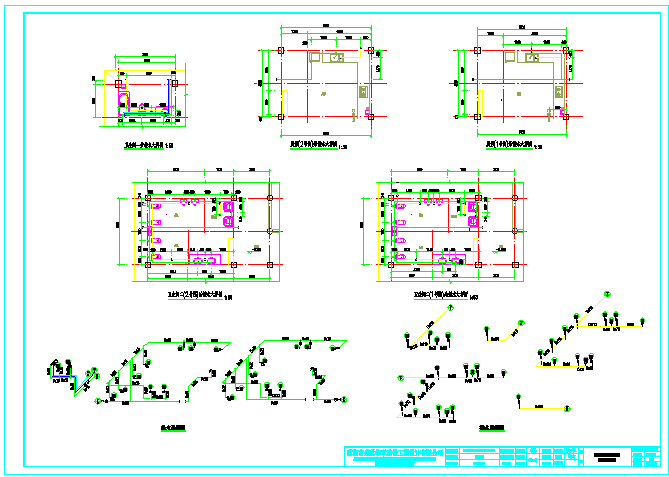 带地下室框架四合院给排水CAD设计图_图1