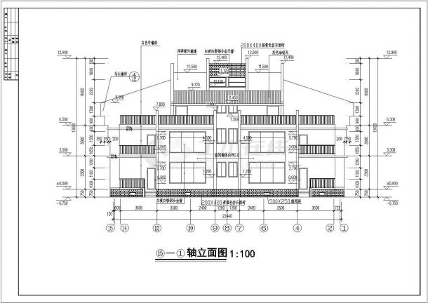 某地联体别墅建筑设计方案图（共15张）-图二