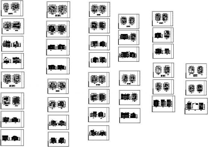 上海几套二层别墅户型设计方案cad图纸，共47张_图1