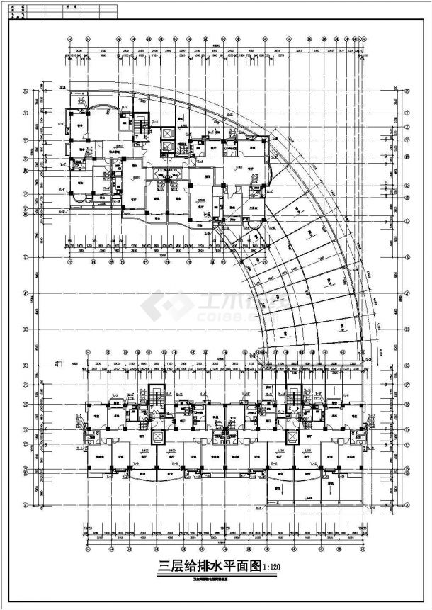 经典高层单元式小区给排水系统CAD施工图-图一