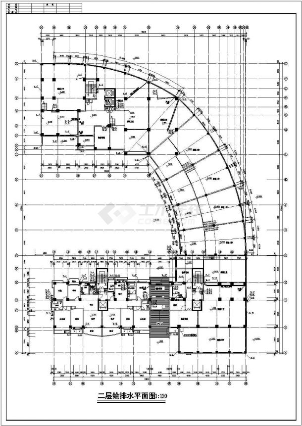 经典高层单元式小区给排水系统CAD施工图-图二