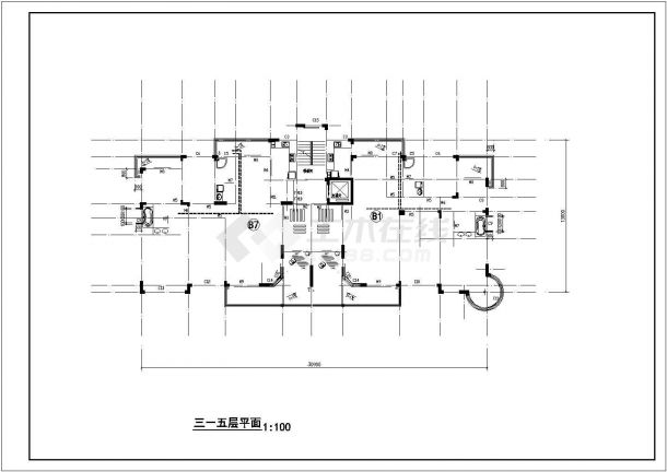 某地区东湖行吟水榭豪宅设计CAD施工图纸-图一