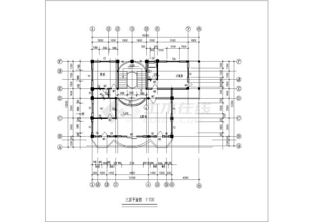 某欧式别墅设计方案全套CAD图纸-图二