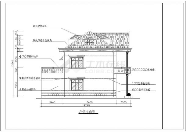 某豪华别墅设计方案全套CAD图纸-图二