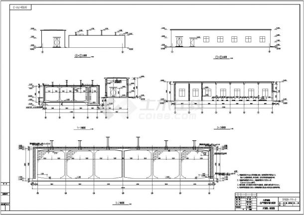 某地框架结构钢筋混凝土水池泵房CAD设计图-图二