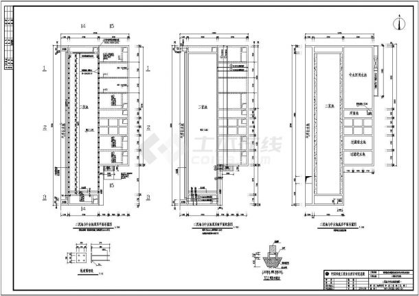 某工程沉池与中水池结构cad设计图-图一