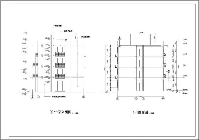 2600平方米四层框架办公楼建筑施工图_图1