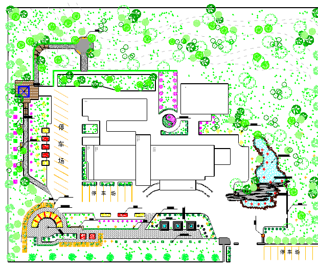 宾馆绿化设计图_图1