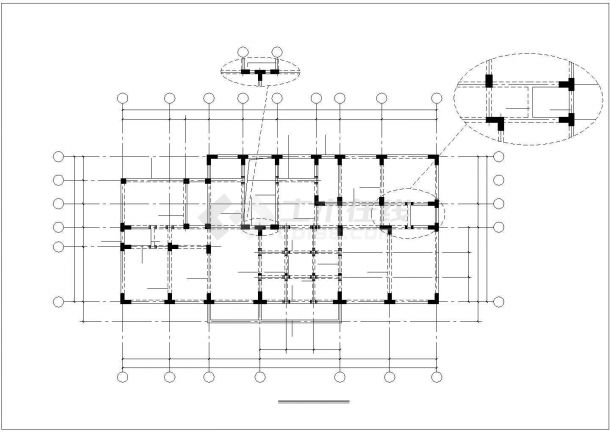 某地六层异形柱框架结构住宅楼结构方案图-图二