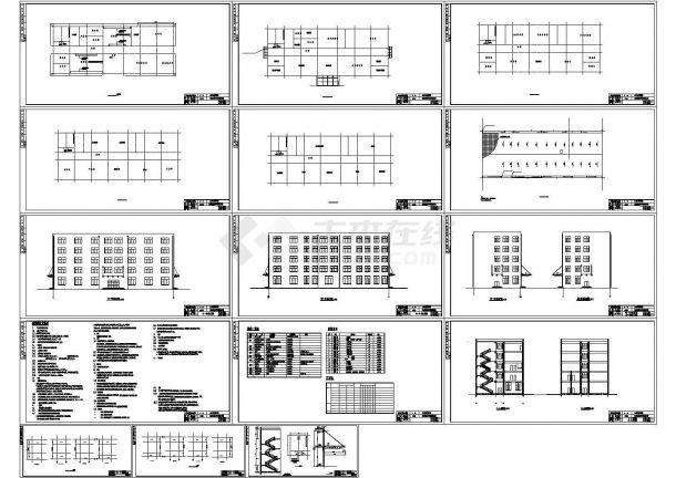 4426平米五层框架教学楼毕业设计（含开题报告、计算书、建筑、结构图）-图一