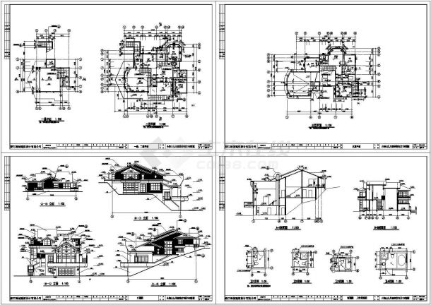 杭州绿城三层独立山地别墅设计cad图纸含效果图-图一