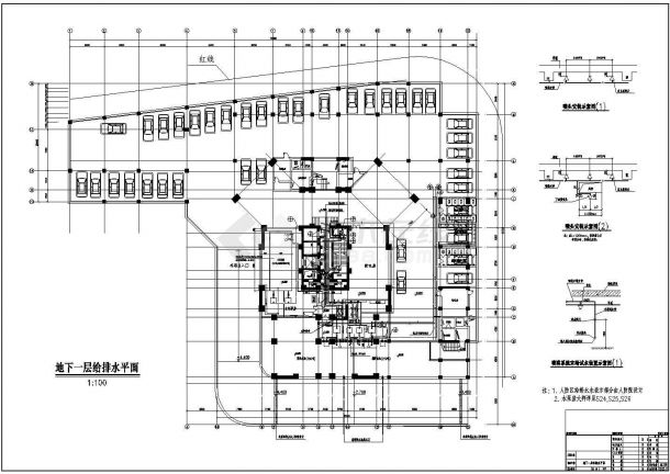 二十六层办公大厦给排水CAD设计图-图一