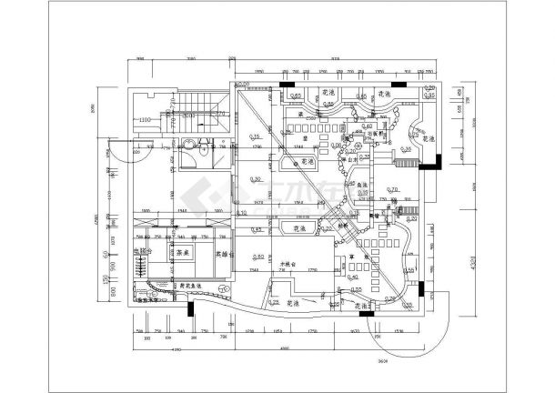 某高档住宅户型室内装修cad施工图-图二