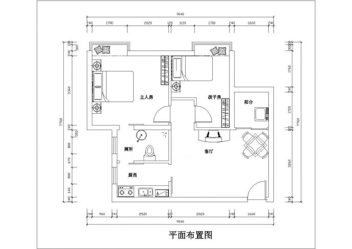 某青年公寓室内装修cad施工设计图_图1