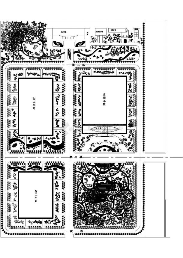 某工业园绿化设计总平面图-图一
