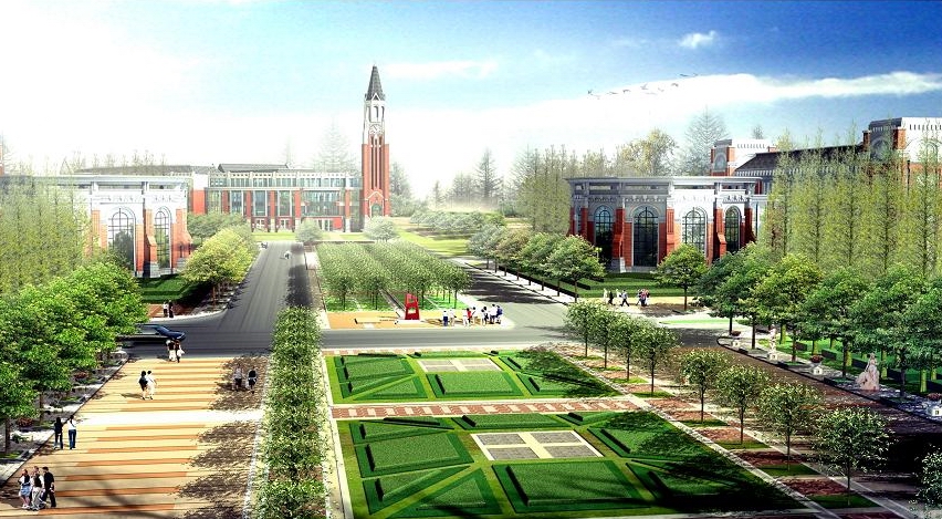 某大学校园绿化效果图