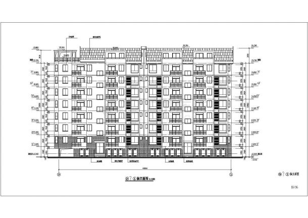 某小区多层住宅CAD建筑设计图纸-图二
