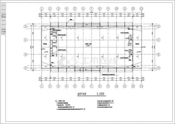 工业多层框架结构厂房施工CAD设计图-图二