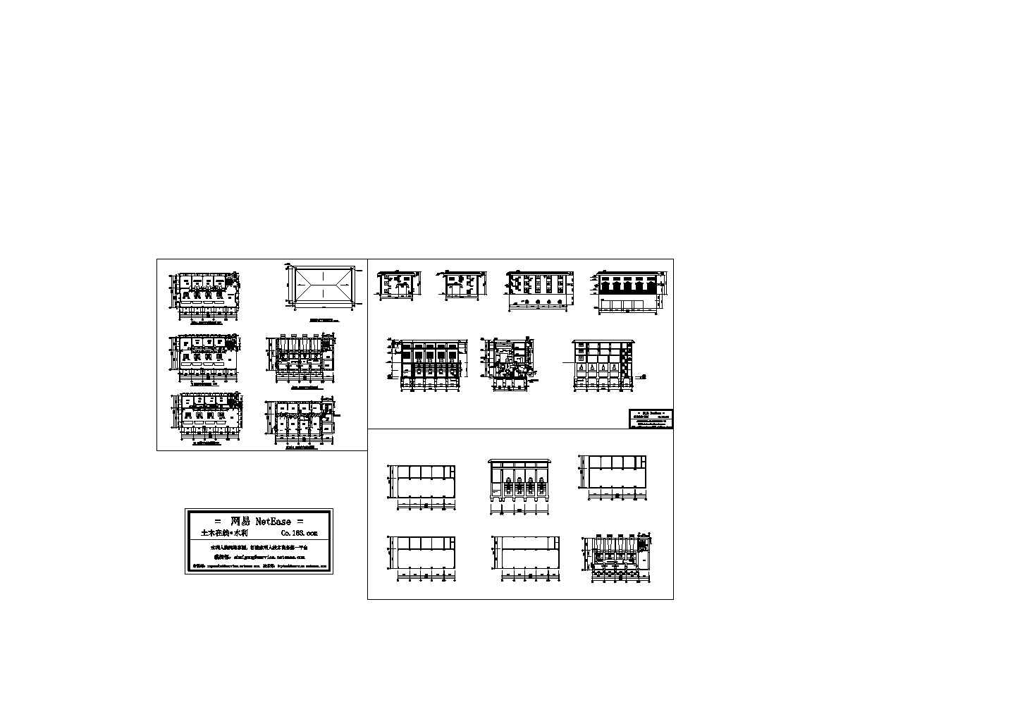 4x315kw电排站平剖面CAD设计图