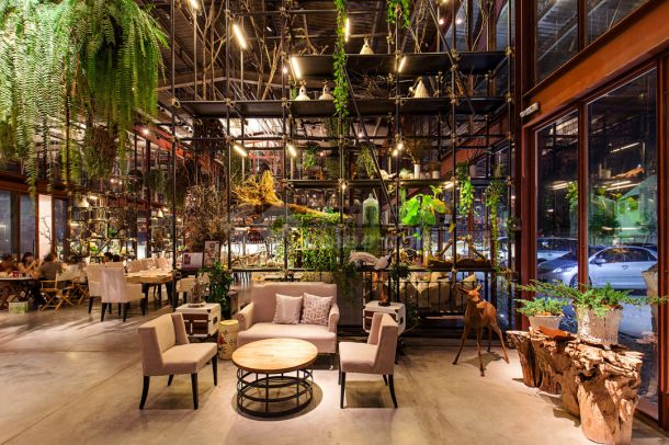 泰国曼谷的某地特色生态餐厅装修实景图-图二
