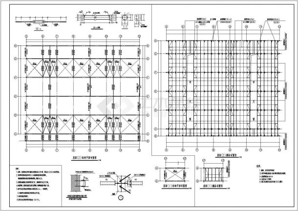 某地4s汽车车展厅钢结构CAD设计施工图纸-图二