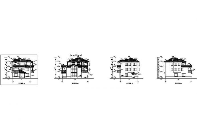 某地区全套别墅建筑设计CAD设计图纸_图1
