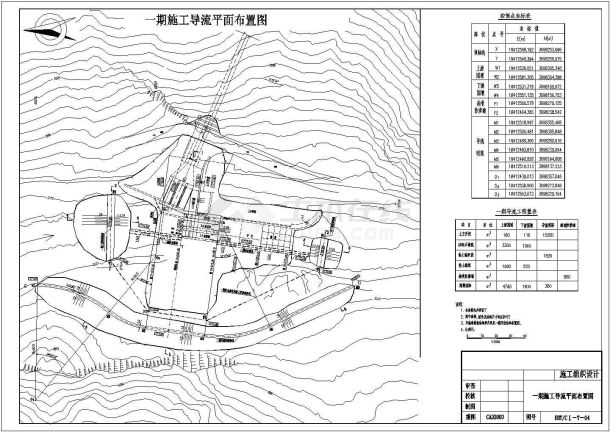 某引水式电站闸坝首部枢纽导流布置图-图一