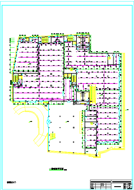 十三层综合性服务大楼给排水及喷淋平面设计图-图二