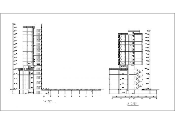 十六层高级商业住宅综合楼建筑施工图_图1