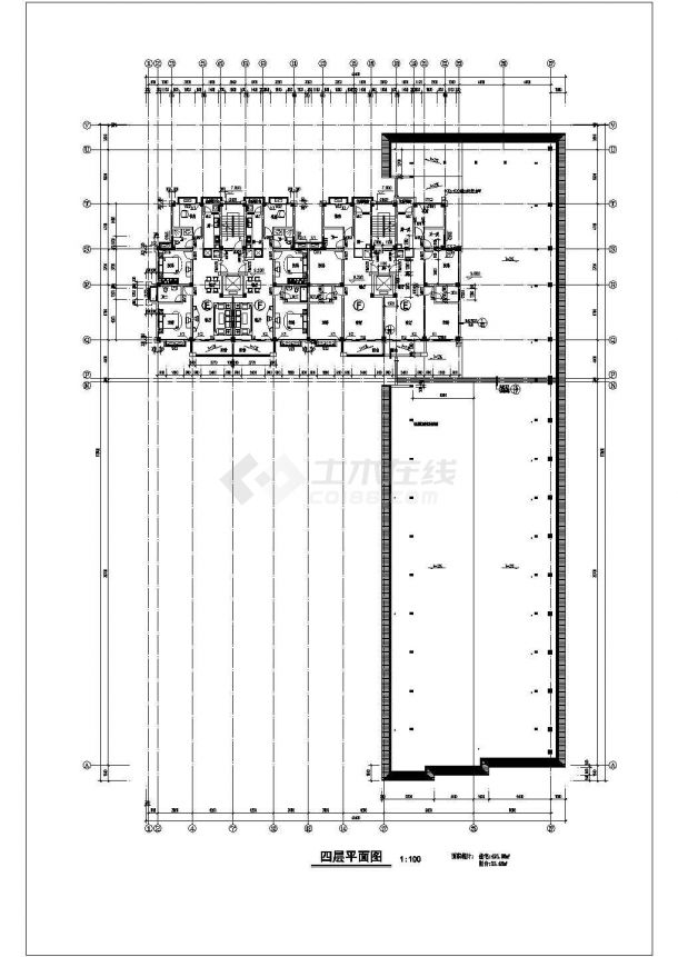 某地沿街小高层平立剖面建筑cad图纸-图二