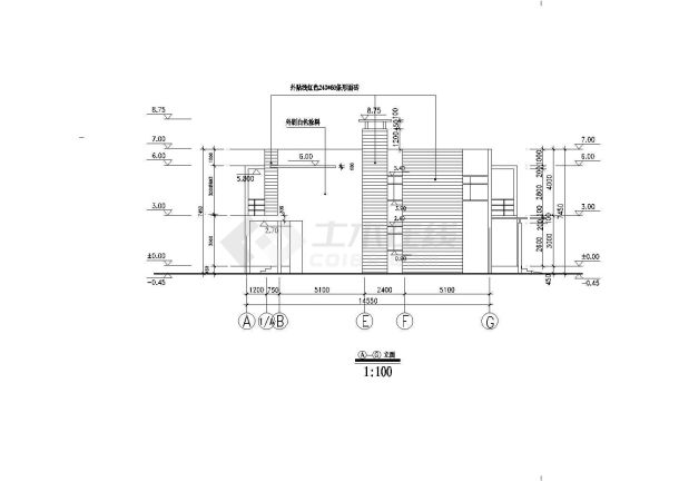 某特色别墅建筑施工全套cad图纸-图二