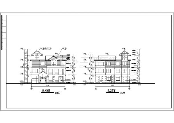 某别墅全套建筑施工设计CAD图纸-图二