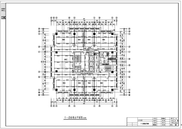 高层商业办公楼给排水CAD设计图-图一