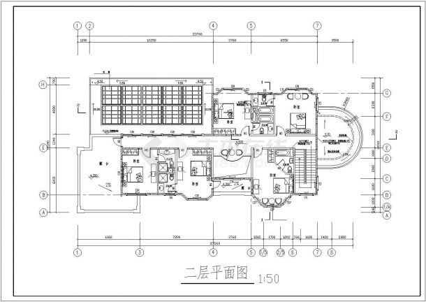 某地小型别墅建筑施工图（共6张）-图二