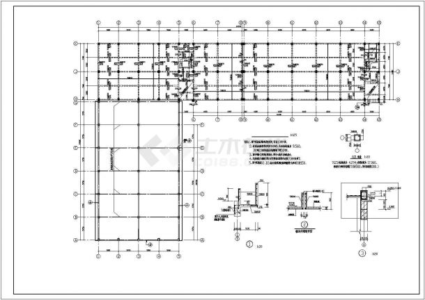 黄岩多层框架结构车间结构施工图纸-图二