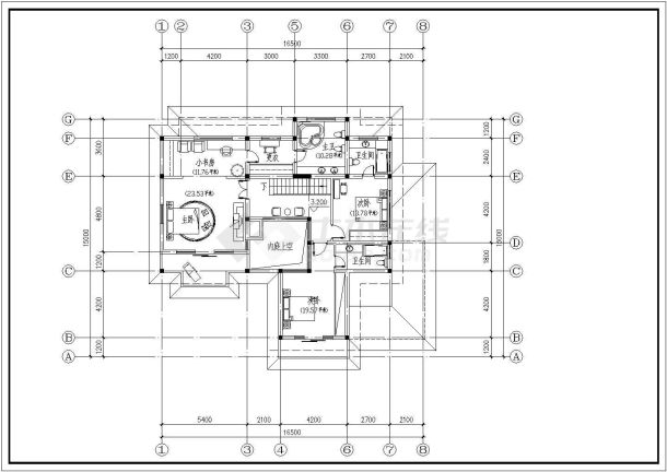 某地区全套山地别墅建筑设计CAD设计图纸-图二