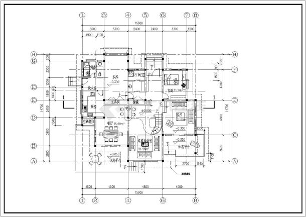 某地区别墅建筑设计全套CAD设计图纸-图一