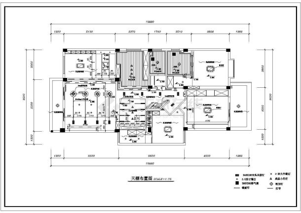 某阳光花园住宅装修CAD设计施工图纸-图二