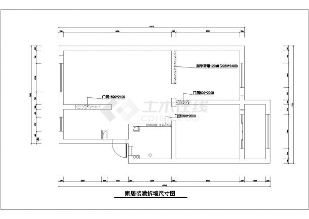 某雅居室内装修装饰cad施工图纸-图二