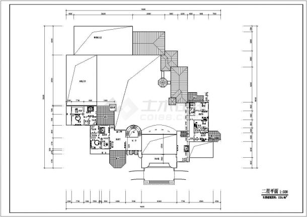豪华状元别墅建筑施工图（共6张）-图二